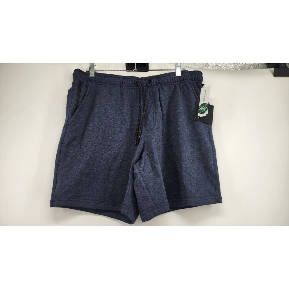 01. Algo‎ Men's Navy Blue Medium Fleece Shorts 8" Inseam NWT